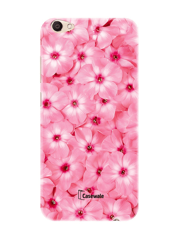 Pink Floral Design Printed Cover for Vivo V5 Plus