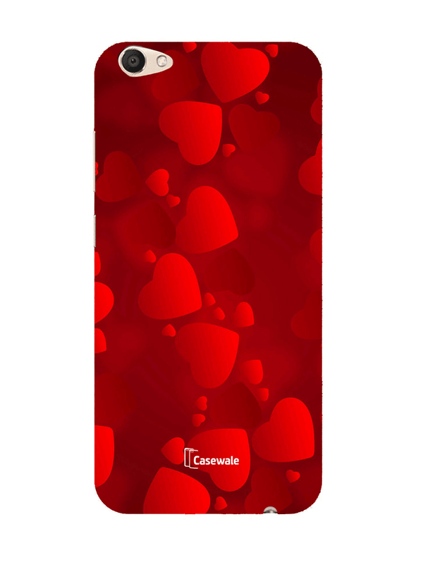 Red Heart Printed Cover for Vivo V5 Plus