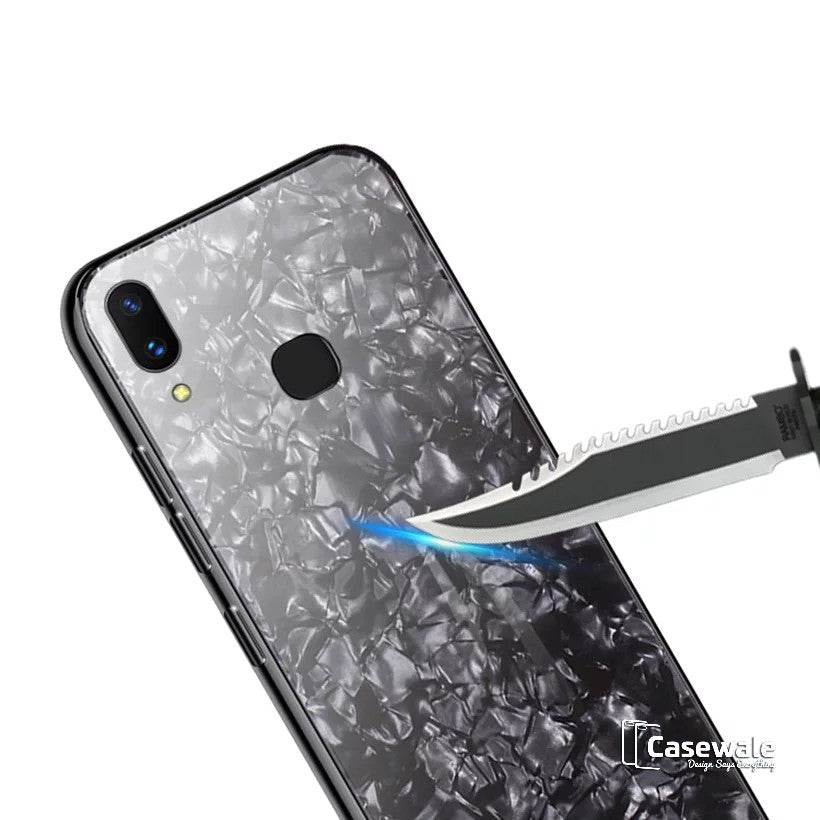 Luxury Marble Pattern Tempered Glass Case for VIVO Y95