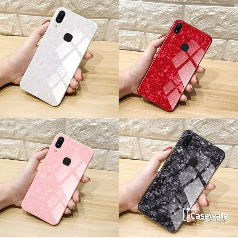 Luxury Marble Pattern Tempered Glass Case for Vivo V9