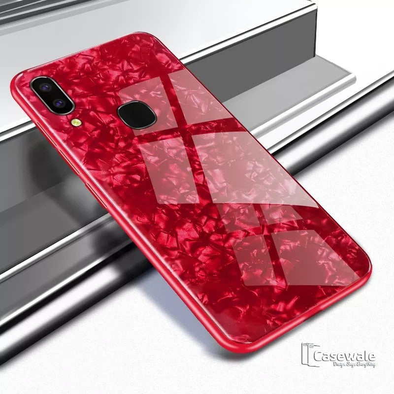 Luxury Marble Pattern Tempered Glass Case for VIVO Y95