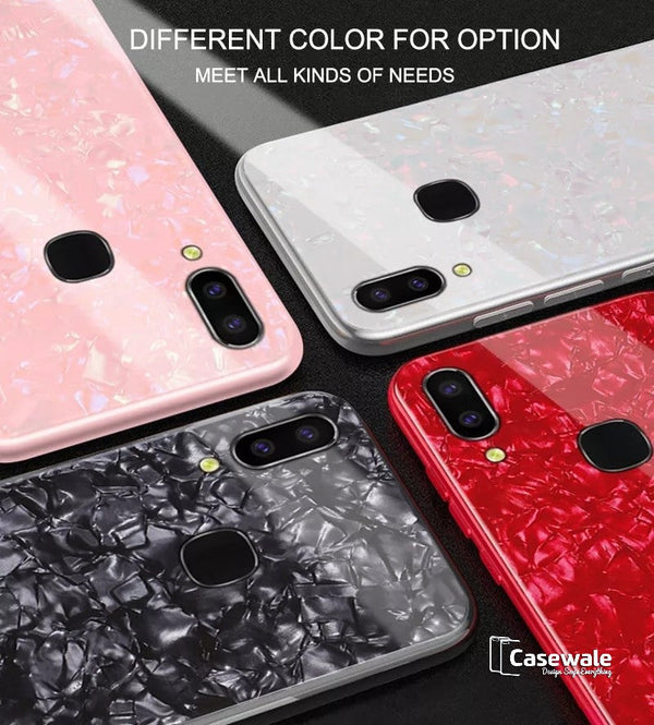 Luxury Marble Pattern Tempered Glass Case for Vivo V9