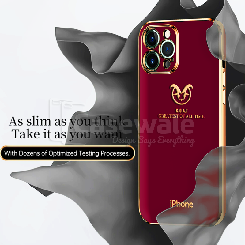 iPhone 11 Series Shiny Goat Design Electroplating Glass Case
