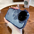 iPhone Series Astronaut Lens Bracket Electroplated Phone Case