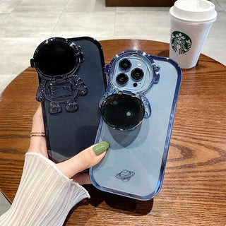 iPhone Series Astronaut Lens Bracket Electroplated Phone Case