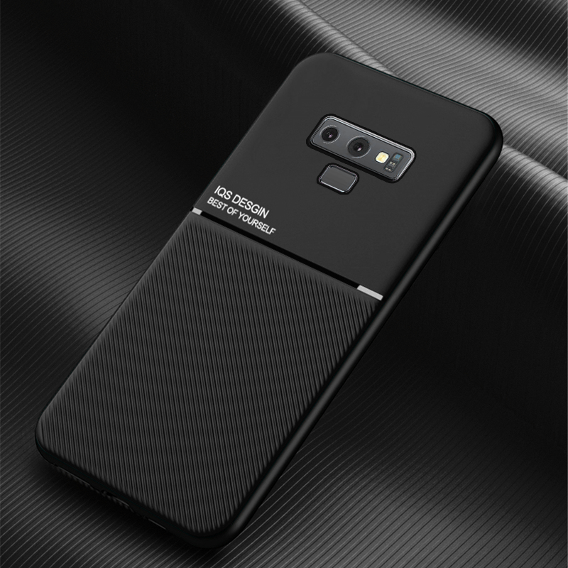 IQS Design Soft Leather Texture Case with Magnetic Car Vent for Galaxy Note 9