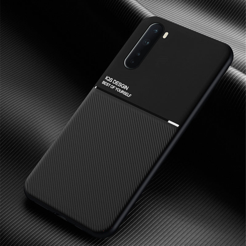 IQS Design Soft Leather Texture Case with Magnetic Car Vent for Oneplus Nord