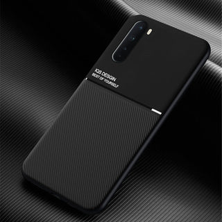 IQS Design Soft Leather Texture Case with Magnetic Car Vent for Oneplus Nord