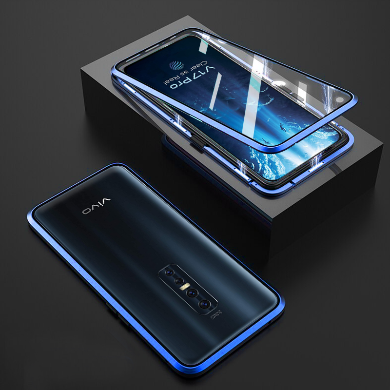 Double Sided Aluminum Metal Glass Case for Vivo V17 Pro