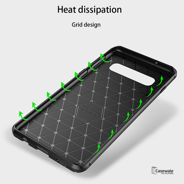 Carbon Fiber Shockproof Soft Case For Galaxy S10/ S10 Plus