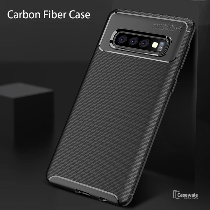 Carbon Fiber Shockproof Soft Case For Galaxy S10/ S10 Plus