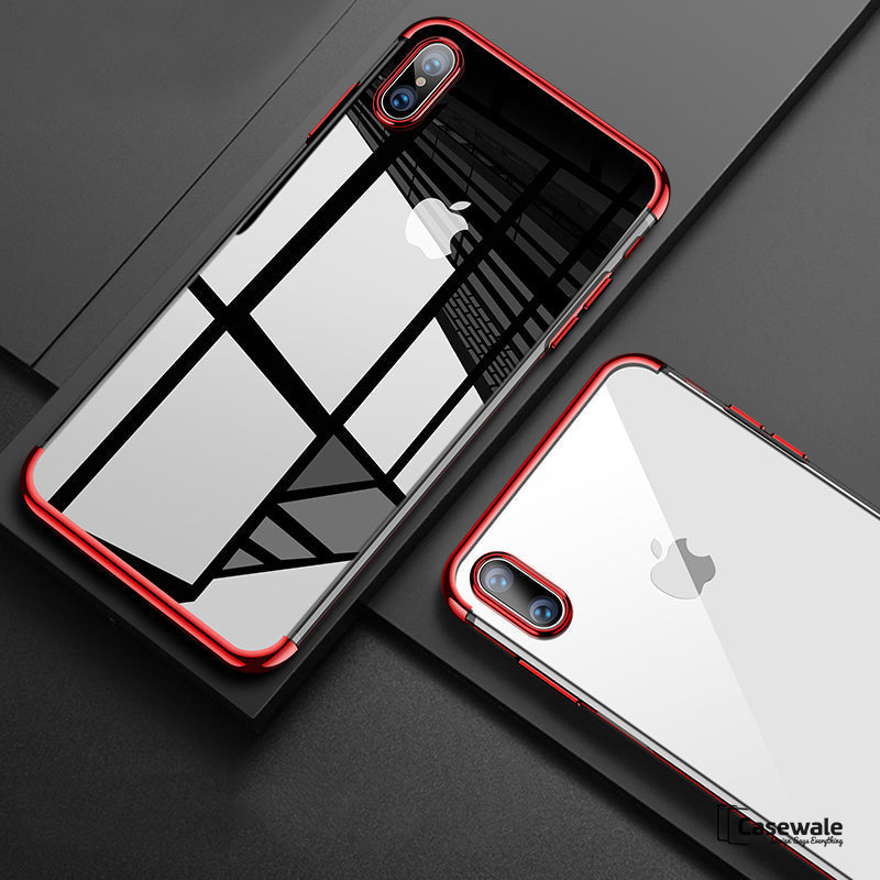 iPhone X High-end Fashion Transparent Plated Mobile Phone Case