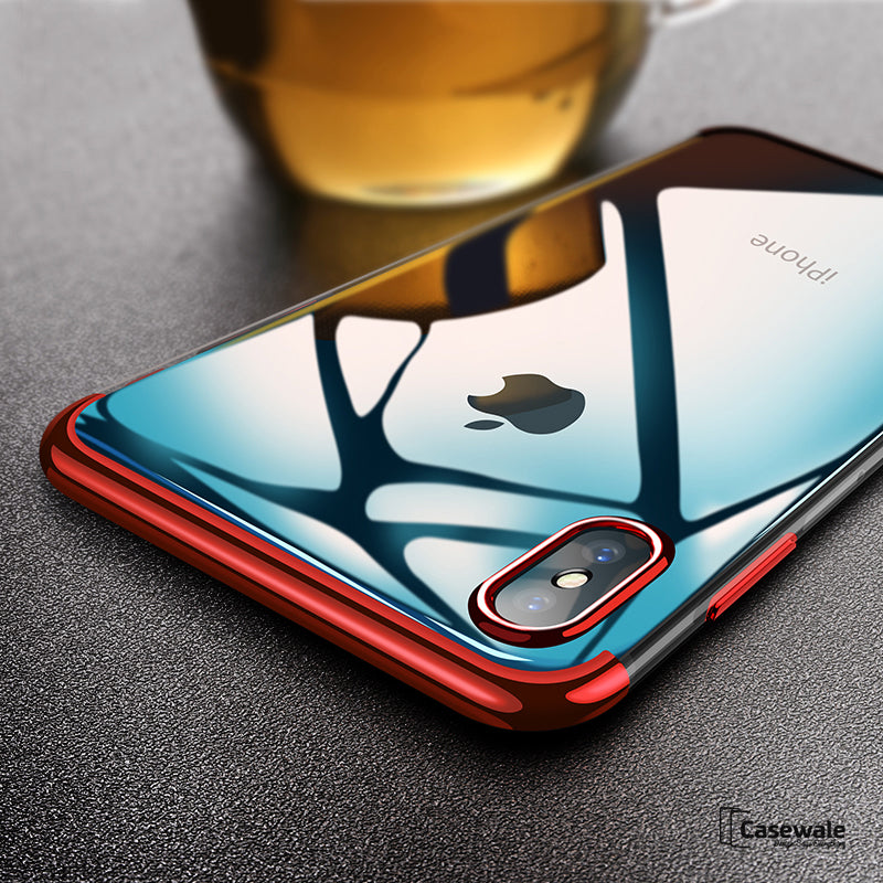 iPhone X High-end Fashion Transparent Plated Mobile Phone Case