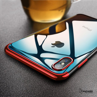 iPhone X High-end Fashion Transparent Plated Mobile Phone Case