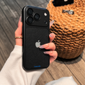 Black leather-back converter case for iPhone 16–18 series, Casewale watermark