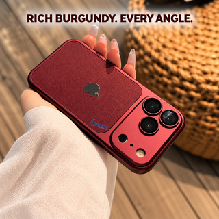 Square burgundy angled view with warm lifestyle styling and Casewale watermark
