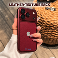 Leather-texture back feature in the original warm lifestyle photo style