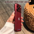 Burgundy side profile in the original warm lifestyle photo style