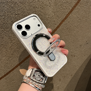 Casewale StarLuxe Glitter Ring Stand Case - White