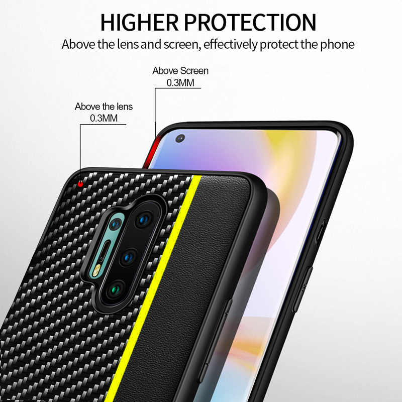 Original CENMASO Carbon Fiber PU Leather Case For OnePlus 8 / 8 Pro
