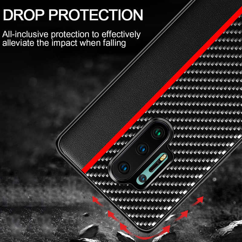 Original CENMASO Carbon Fiber PU Leather Case For OnePlus 8 / 8 Pro