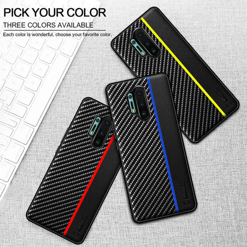 Original CENMASO Carbon Fiber PU Leather Case For OnePlus 8 / 8 Pro