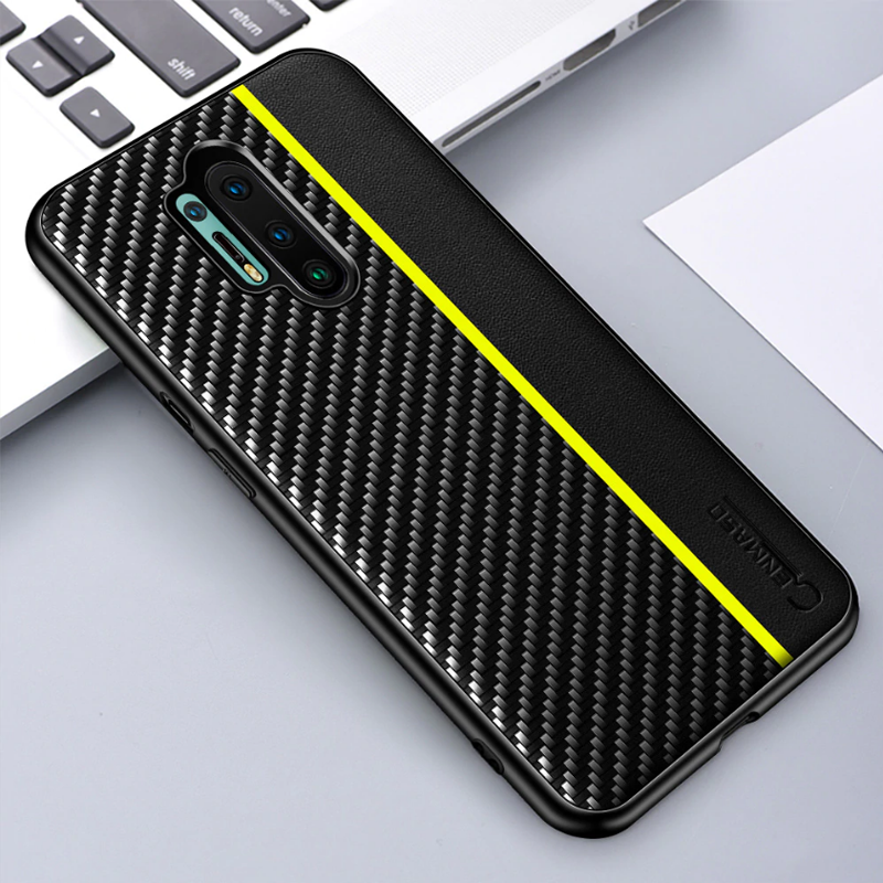 Original CENMASO Carbon Fiber PU Leather Case For OnePlus 8 / 8 Pro