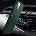 IQS Design Soft Leather Texture Case with Magnetic Car Vent For iPhone 11 Series