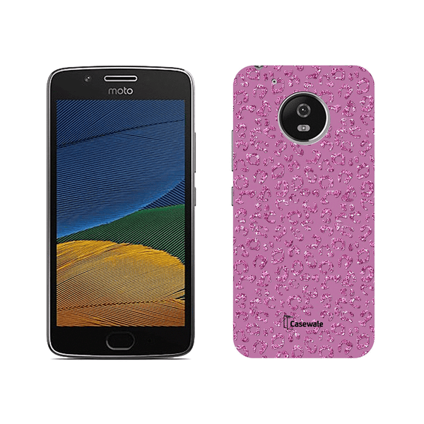 Pink Light Glitter Printed Cover for Moto G5 Plus