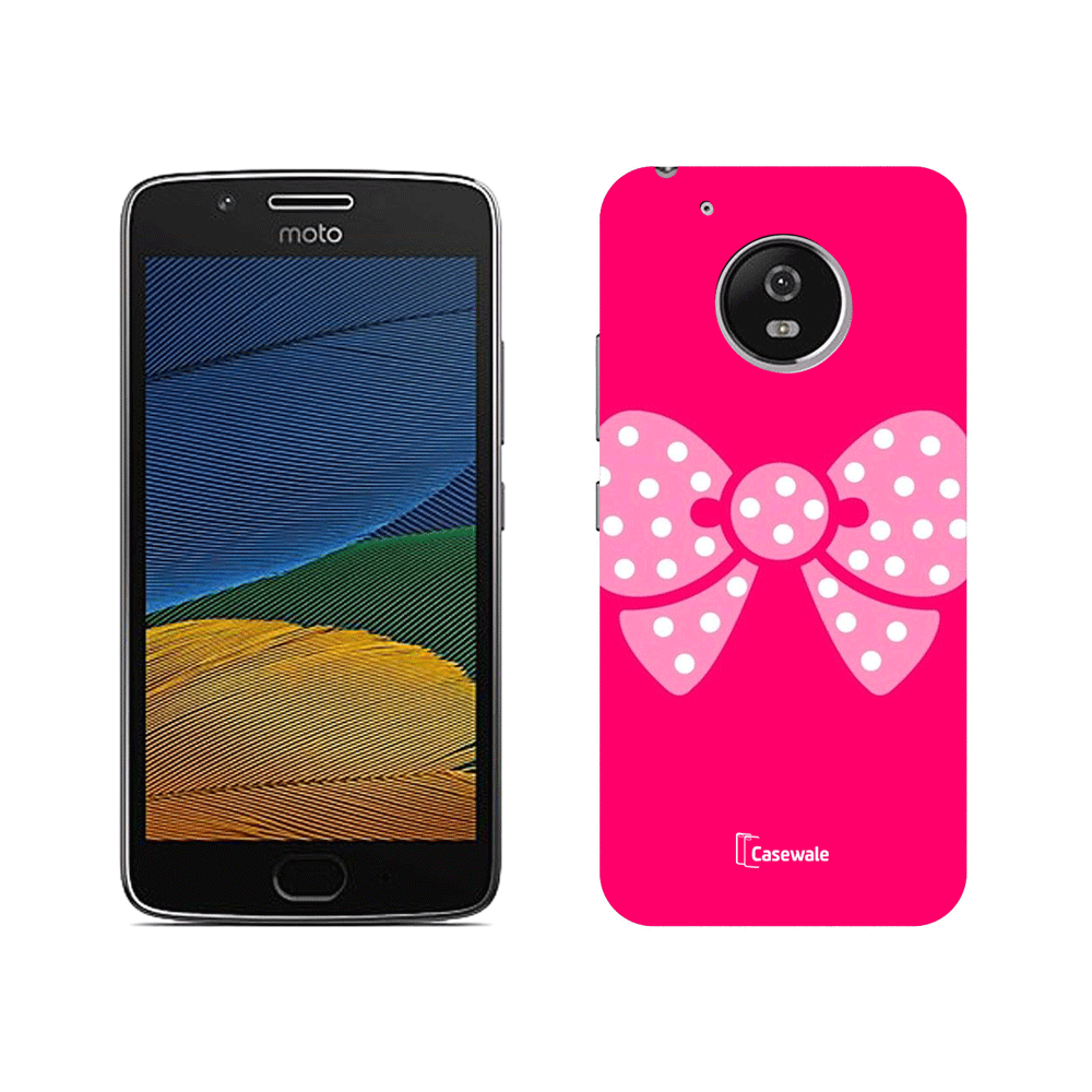 Pink Ribbon Printed Cover for Moto G5 Plus