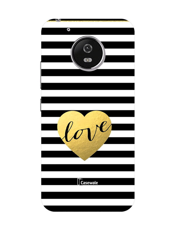 Striped Design Love Printed Cover for for Moto G5 Plus