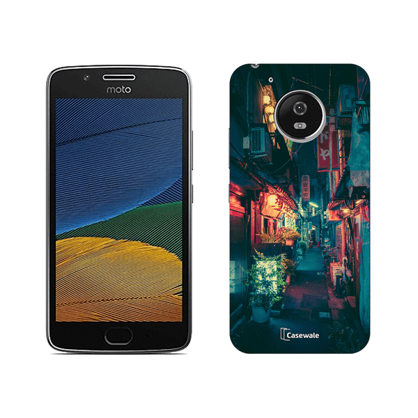 Night Street View Printed Cover for Moto G5 Plus