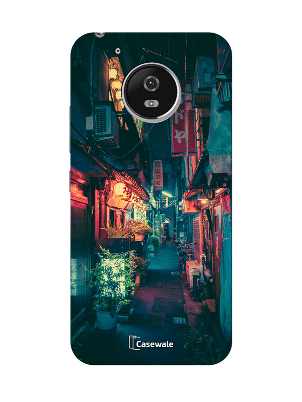 Night Street View Printed Cover for Moto G5 Plus