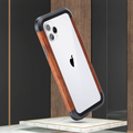 R-JUST Luxury Aluminum Metal Wood Bumper Case for iPhone 11 Series