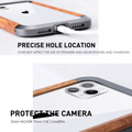 R-JUST Luxury Aluminum Metal Wood Bumper Case for iPhone 11 Series