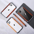 R-JUST Luxury Aluminum Metal Wood Bumper Case for iPhone 11 Series