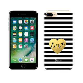 Striped Design Love Printed Cover for Apple iPhone 7 Plus