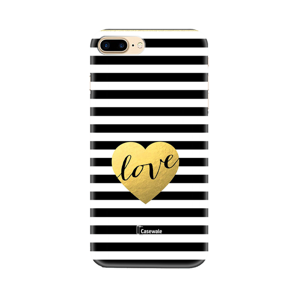 Striped Design Love Printed Cover for Apple iPhone 7 Plus