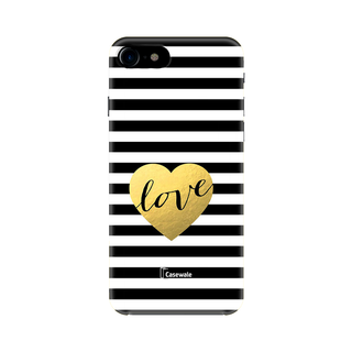 Striped Design Love Printed Cover for Apple iPhone 7
