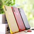 Luxury Frameless Semi Transparent Ring Finger Case for iPhone X Series
