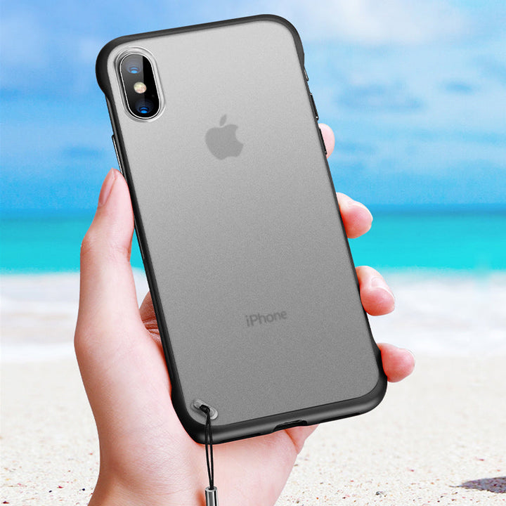 Luxury Frameless Semi Transparent Ring Finger Case for iPhone X Series