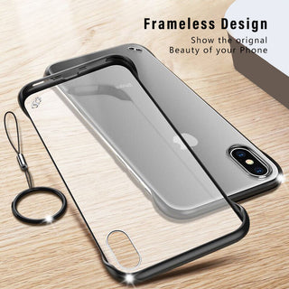 Luxury Frameless Semi Transparent Ring Finger Case for iPhone X Series