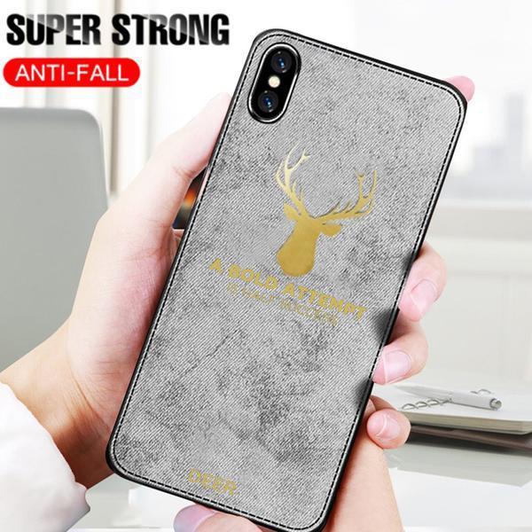 Luxury Gold Textured Deer Pattern Soft Case For iPhone X