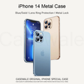 iPhone 14 Series Metal Lock Bumper Case with Lens Ring Protection