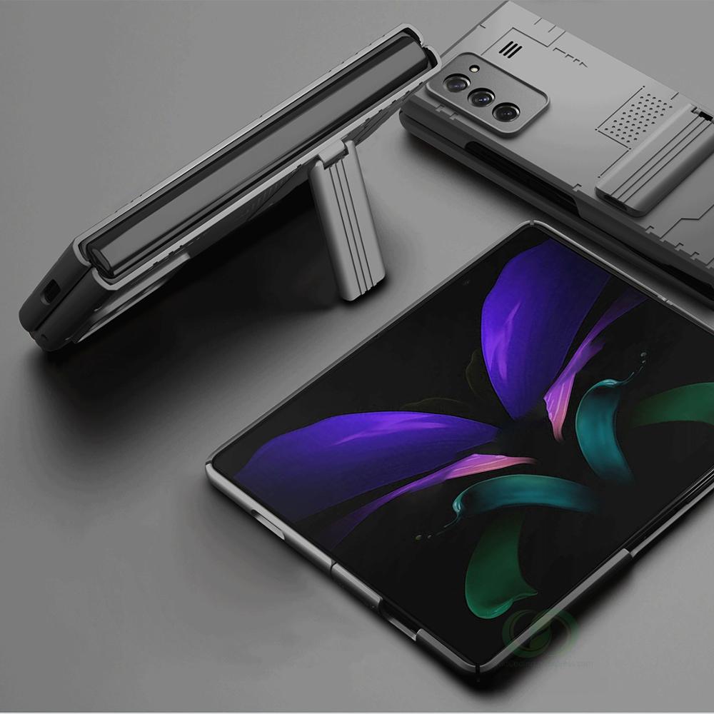 Galaxy Z Fold 2 Luxury Kickstand Hybrid Foldable Camera Protection Case