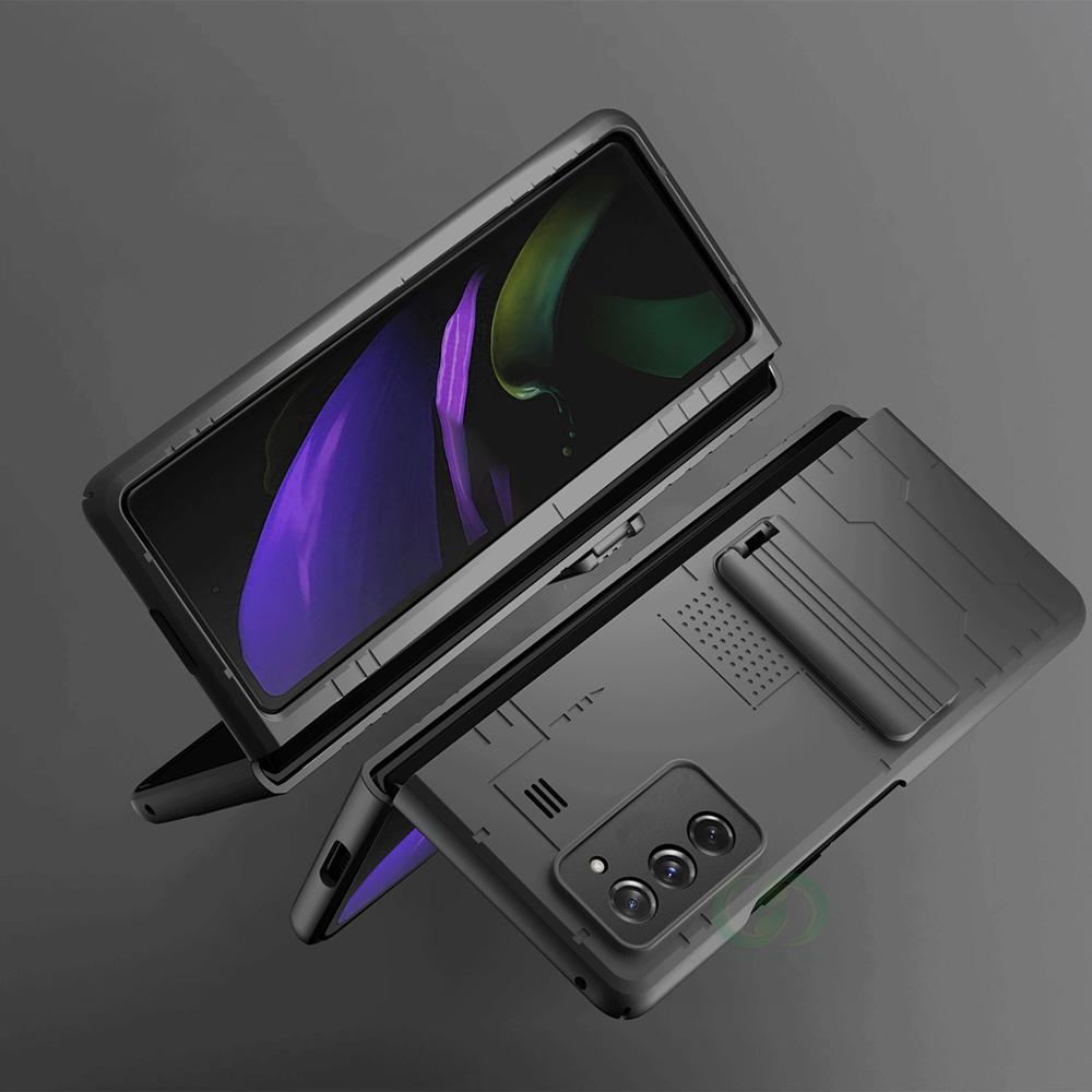 Galaxy Z Fold 2 Luxury Kickstand Hybrid Foldable Camera Protection Case