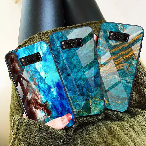 Luxury Artistic Marble Glass Case for Galaxy S8/ S8 Plus