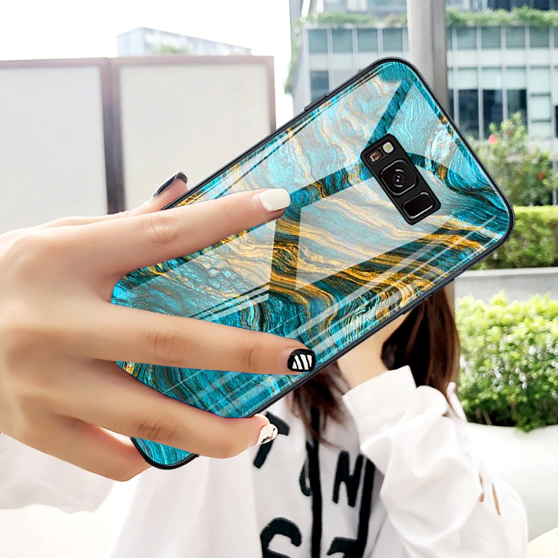 Luxury Artistic Marble Glass Case for Galaxy S8/ S8 Plus