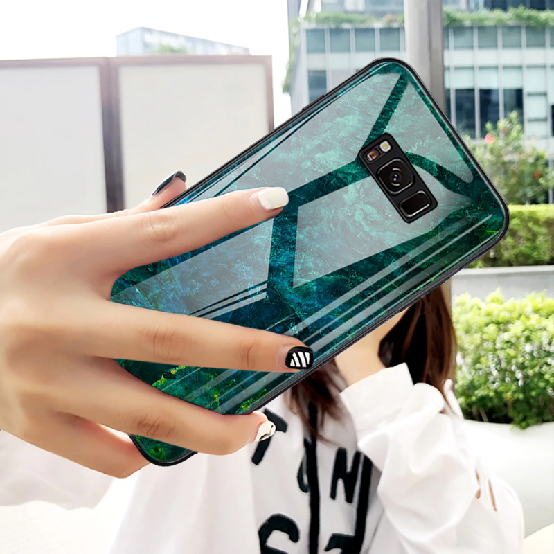 Luxury Artistic Marble Glass Case for Galaxy S8/ S8 Plus