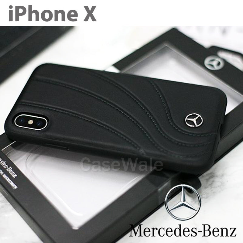 Mercedes Benz ORGANIC II Genuine Leather Hard Case for iPhone X